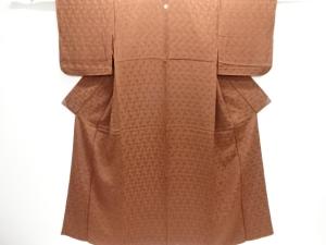 編目模様織り出し一つ紋単衣色無地着物